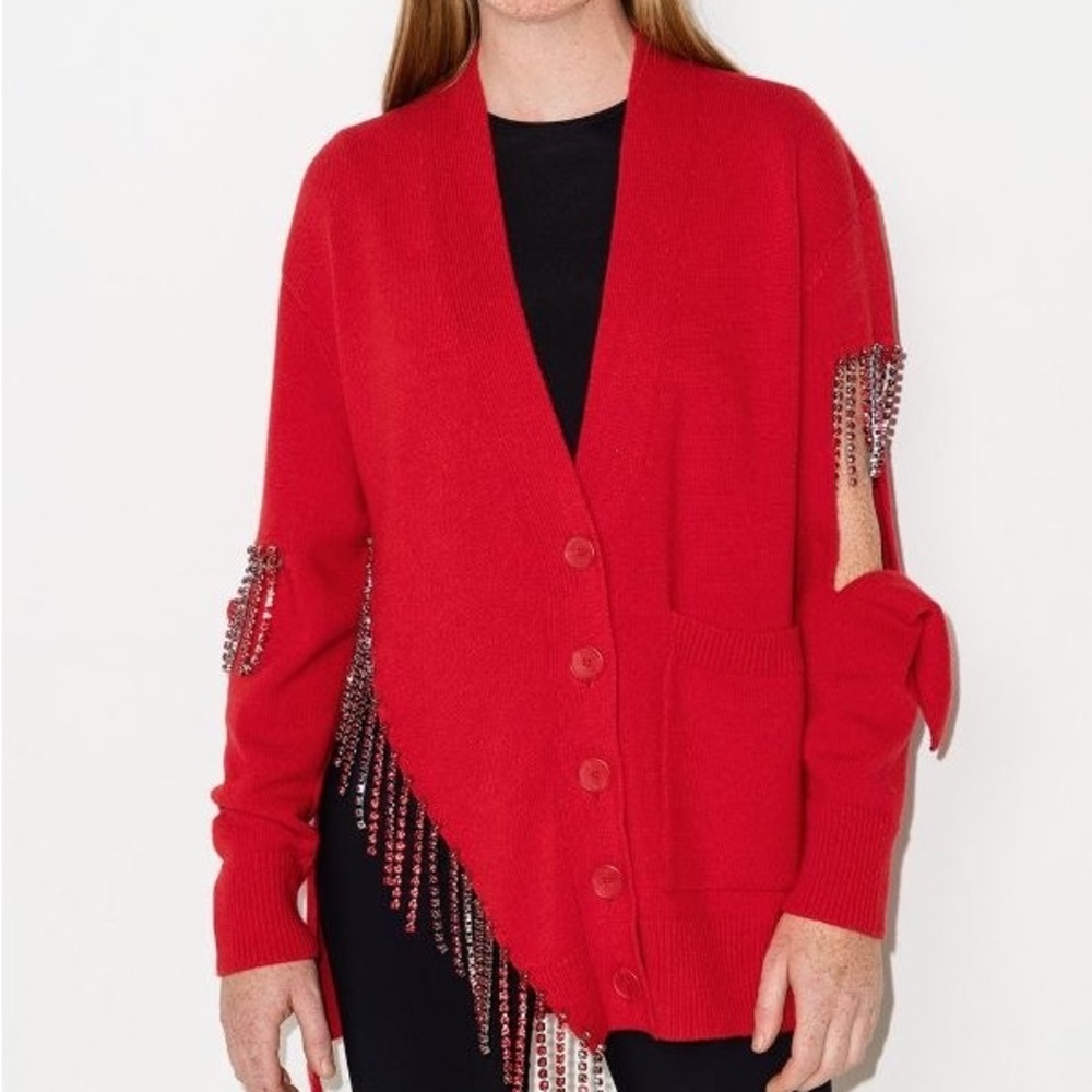 Christopher Kane
crystal-trim asymmetric cardigan S NWT